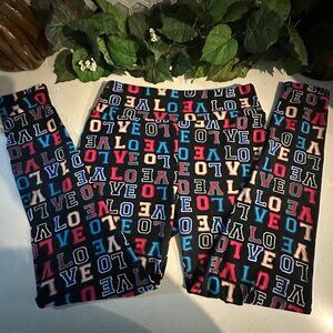 Colorful Love Print Leggings No Boundaries L/G (11-13)